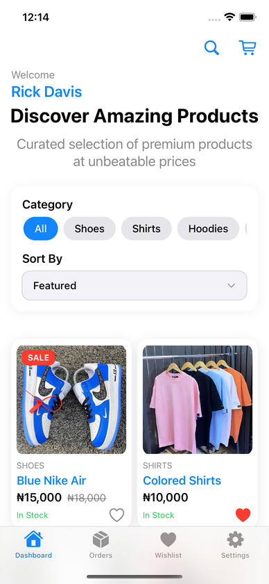 iOS Shopping App for Clothing Stores